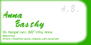 anna basthy business card